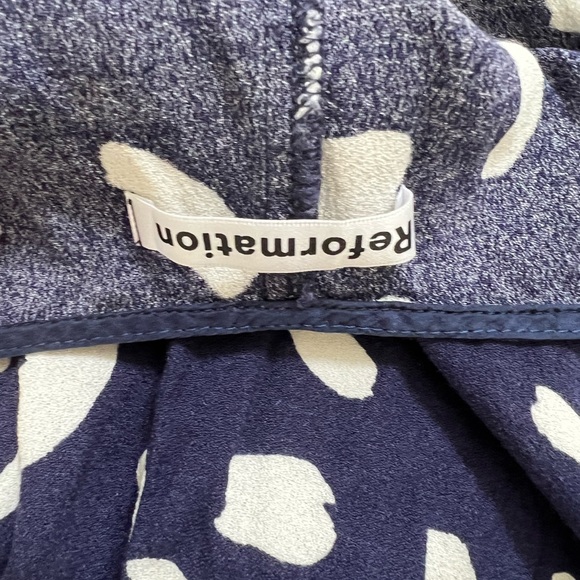 Reformation Printed Long Sleeve Open Back Dress - Picture 4 of 4